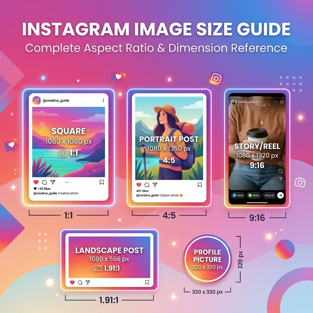 Instagram Image Size Guide 2026 — Posts, Stories, Reels & Profile